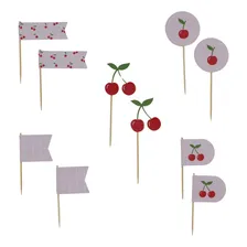 Topper Para Doces E Cupcakes Cereja Rosa - (10 Un) Premium Foto mini 1