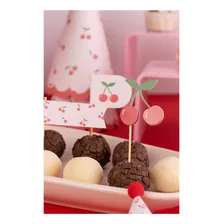 Topper Para Doces E Cupcakes Cereja Rosa - (10 Un) Premium Foto mini 2