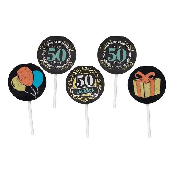 Topper Para Docinho 50 Anos - 8 Unidades Foto 1