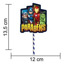 Topper Topo De Bolo Decoração Festa Vingadores Marvel Em Eva Foto mini 2