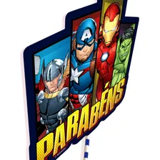 Topper Topo De Bolo Decoração Festa Vingadores Marvel Em Eva Foto mini 4