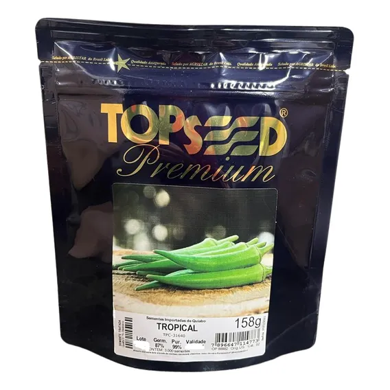 Topseed sementes de quiabo tropical pcte con 3000 sementes Foto 1