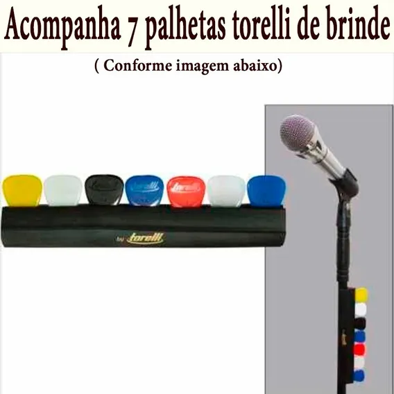 Torelli Porta Palheta P/ Pedestal C/ 7 Palhetas Ta049 Violão Foto 1