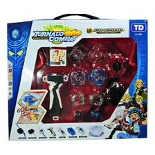 Tornado Gyro Combat Com 2 Beyblades + Arena + Lançadores Foto mini 2