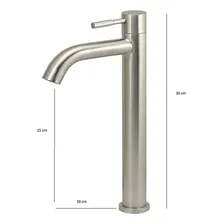 Torneira Aço Inox Escovado Lavatório Mesa Alta 1/4v Foto mini 1