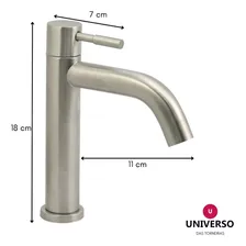 Torneira Aço Inox Escovado Lavatório Mesa Baixa 1/4v Cor Prateado Foto mini 2