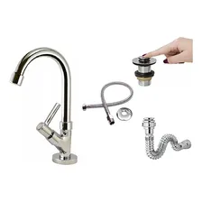 Torneira Banheiro + Engate FlexĂvel + Válvula Click + SifĂŁo Foto mini 1