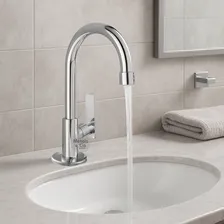 Torneira Banheiro Lavabo Bica Alta 1/4 De Volta Foto mini 2