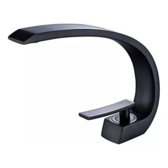 Torneira Banheiro Lavabo Monocomando Preto Fosco Black Alta Foto 1