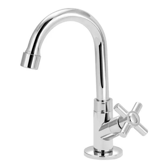 Torneira Bica M贸vel Lavat贸rio Abs Cromado Slim Mesa 1/4 V Cor Cinza Foto 1