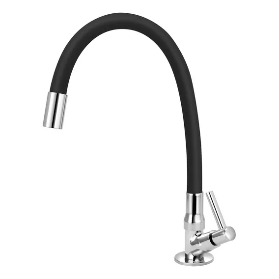 Torneira Cozinha De Mesa Tubo Gourmet Flexível Preto Foto 1