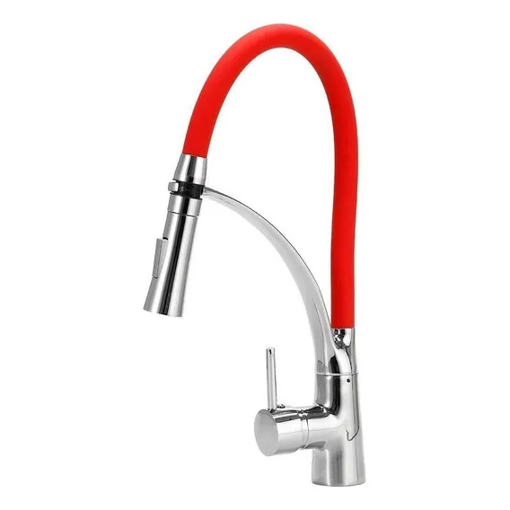 Torneira Cozinha Gourmet Misturador Mesa Spray Vermelha Foto 1