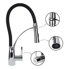 Torneira Cozinha Gourmet Monocomando Flexível Preta Premium Foto mini  3