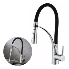 Torneira Cozinha Gourmet Monocomando Flexível Preta Premium Foto  mini 1