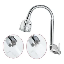 Torneira cozinha parede flexivel Torneira para Cozinha Articulável Arejador Monocomando bica movel economica gourmet alta qualidade resistente articulada 2 jatos Via Flix Cromada 1/4 de volta HidraMax Foto mini 1