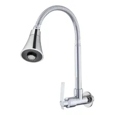 Torneira Cozinha Pia Gourmet Parede Flexível Metal Inox Foto  mini 1