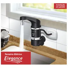 Torneira Eletrica Fame 4t Elegance Preta 220v 5400w Parede Foto mini 2