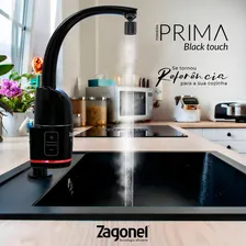 Torneira Eletrica Prima Parede E Bancada 127v Preta Zagonel Foto mini 3
