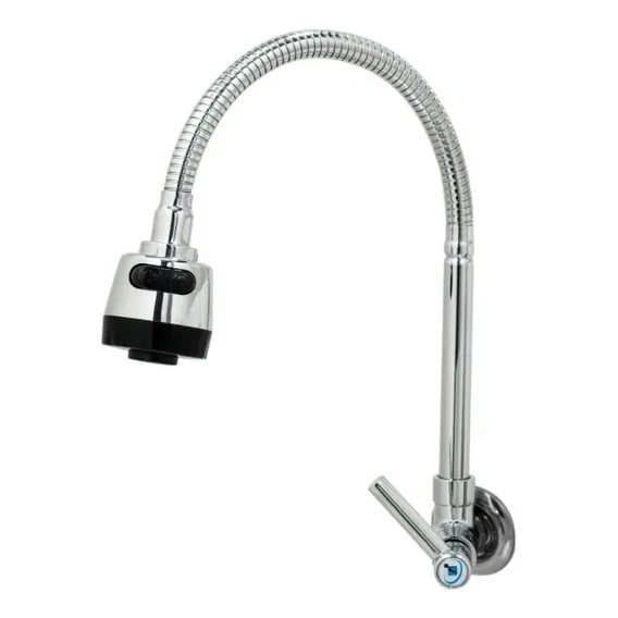 Torneira Gourmet Bica Movel Parede 1/4 Volta Flex 100% Metal Foto 1