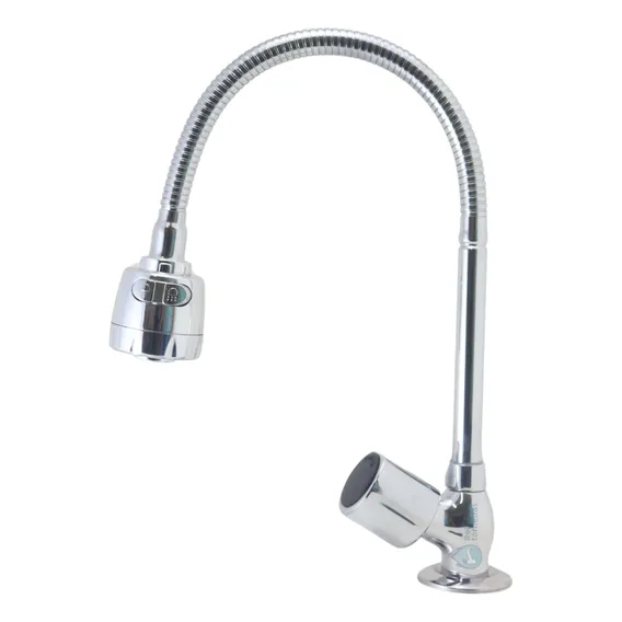 Torneira Gourmet Metal Inox Pia Cozinha Bancada Luxo Foto 1
