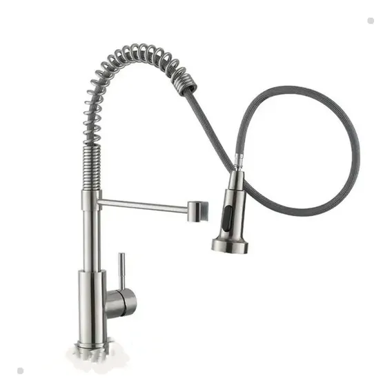 Torneira Gourmet Monocomando ExtensÃvel Aço Escovado Cor Prateado Foto 1