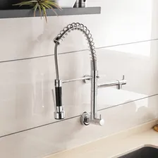 Torneira Gourmet Parede Para Cozinha Lenharo 100% Metal Cor Cromo Foto mini 4