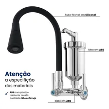 Torneira Gourmet Preta Cozinha 2 Jatos Com Filtro Parede Foto mini 2