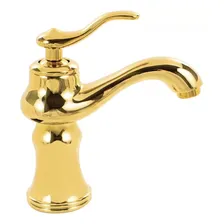 Torneira Lavabo Classica Misturador B. Baixa Gold Dourado Acabamento Brilhante Foto mini 3
