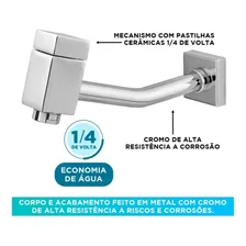 Torneira Lavabo Parede Banheiro 8010 Torneira Link Metal Acabamento Metal Cromado Cor Cromado Foto mini 2