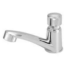 Torneira Lavatório Automática Abs Botão Em Aço Inox Acabamento Cromado Cor Cinza Foto mini 1
