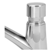 Torneira Lavatório Automática Abs Botão Em Aço Inox Acabamento Cromado Cor Cinza Foto mini 4