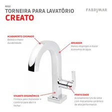 Torneira Lavat贸rio Banca Cromada Creato 1192 Cr - Fabrimar Foto mini 2