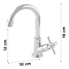 Torneira Lavatorio Lavabo Banheiro Bancada Abs 1/4 De Volta Cor Cromado Foto mini  2