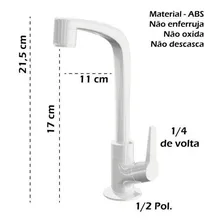 Torneira Lavat贸rio Mesa Alta Flatt 1195 F71 Lorenzetti Foto mini 4