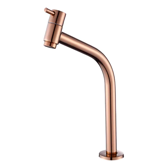 Torneira Link Alta Cobreada Lavatório Banheiro 45° 1/4 Cuba Acabamento Cromado Cor Rose Gold Foto 1