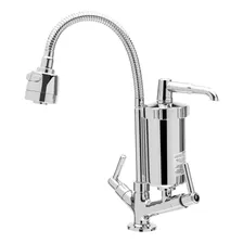 Torneira Luxo Bica Movel Gourmet Bancada Filtro Abs C-66 Cor Cromado Foto mini 1
