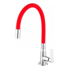 Torneira Luxo Flexível Bancada Cozinha 1/4 Volta Vermelha Foto mini 1