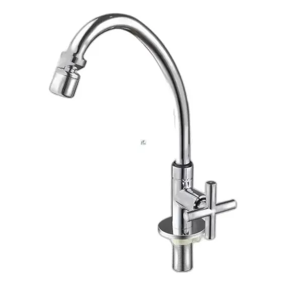 Torneira Metal Bica Movel Lavatorio Higiban Alta 1/4v C34 Acabamento Brilhante Cor Prateado Foto 1