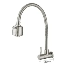 Torneira Metal Inox Gourmet Pia Cozinha Luxo Parede Foto mini  2