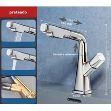 Torneira Misturador Banheiro Bancada Monocomando Flexivel Acabamento Brilhante Cor Prateado Foto mini  2