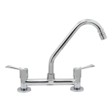 Torneira Misturador Cozinha Metal Bancada Mesa + 2 Flexíveis Cor Prateado Foto mini 3