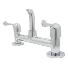 Torneira Misturador Cozinha Metal Bancada Mesa + 2 Flexíveis Cor Prateado Foto mini 4