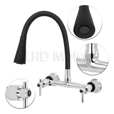 Torneira Misturador Gourmet Preto Flexível Cozinha Parede Foto mini 2