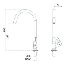 Torneira Para Cozinha De Balcão Bica Móvel 1173 Meber Wt Foto mini 2
