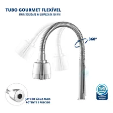 Torneira para cozinha Pia gourmet cromada Foto mini 4