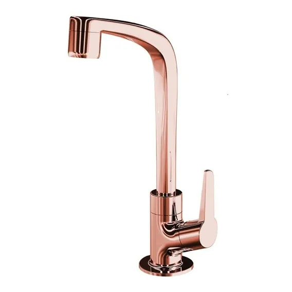 Torneira Para Cuba Mesa Bica Alta Rose Gold Flatt Lorenzetti Foto 1
