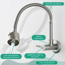 Torneira Parede Flexivel Gourmet Cozinha Moderna Aço Inox Cor Cinza Foto mini  3