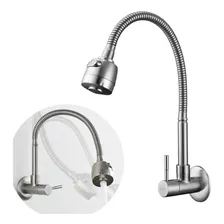 Torneira Parede Flexivel Gourmet Cozinha Moderna Aço Inox Cor Cinza Foto mini  2