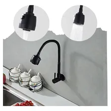 Torneira Parede Gourmet Flexivel Chuveirinho Cozinha Metal Cor Preto Foto mini 3