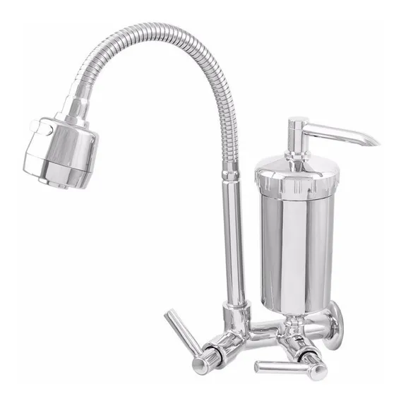Torneira Pia Gourmet Cozinha Parede Com Filtro Super Luxo Acabamento Cromado Cor Cromado Foto 1